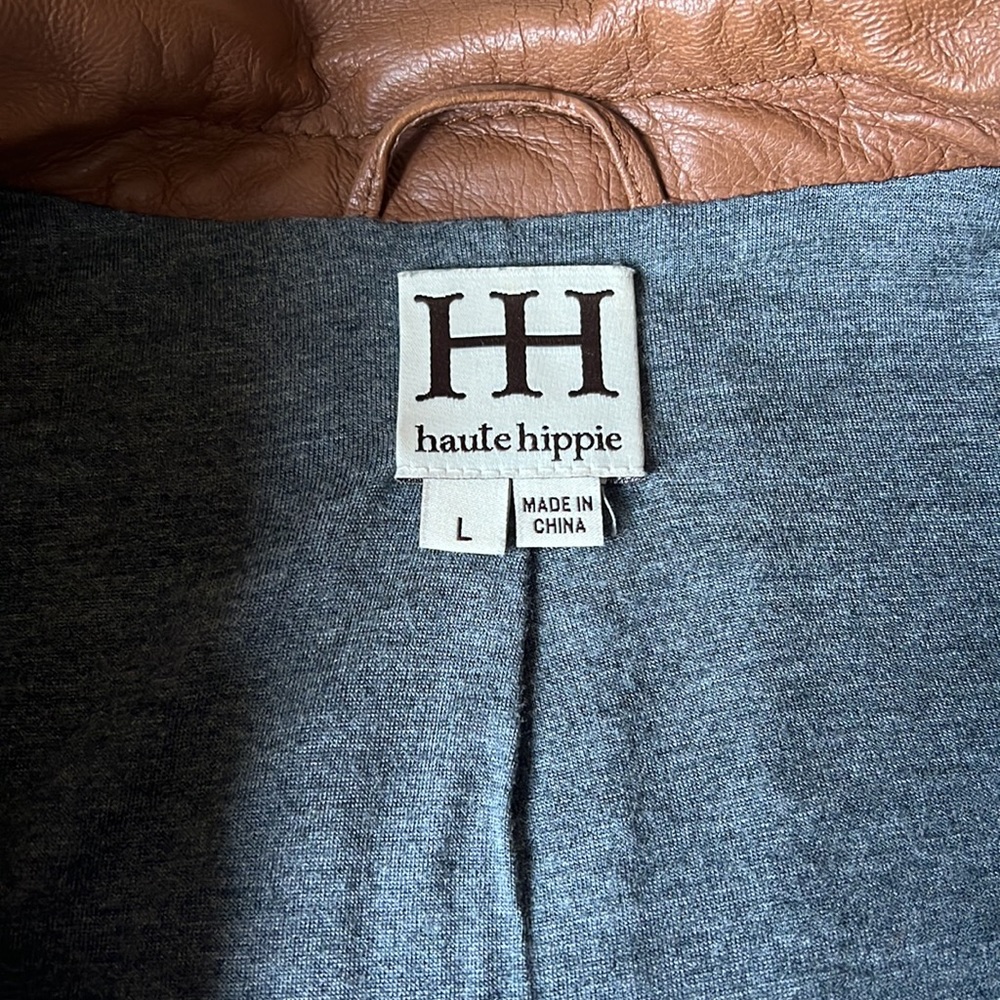 HH haute hippie Leather Jacket Size L - Picture 5 of 16